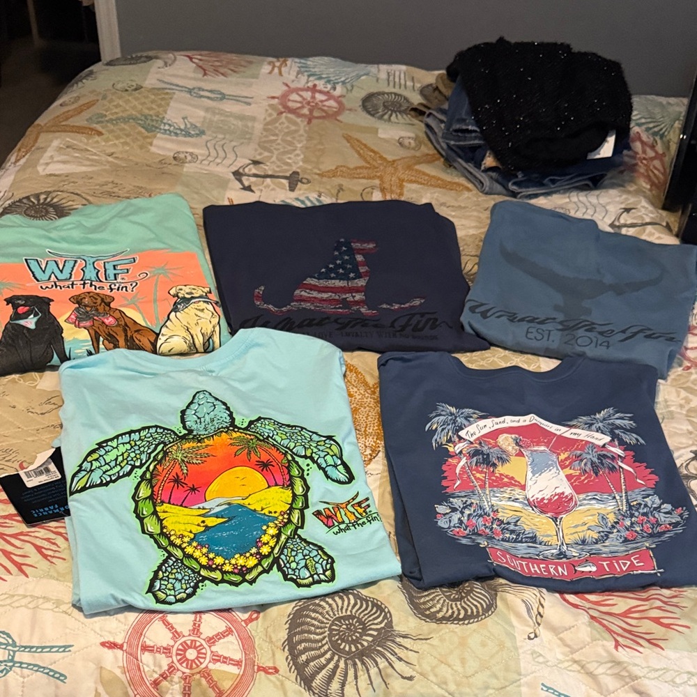 Southern Tide Men's Long Sleeve and Short Graphic Tee - Coastal Design lot